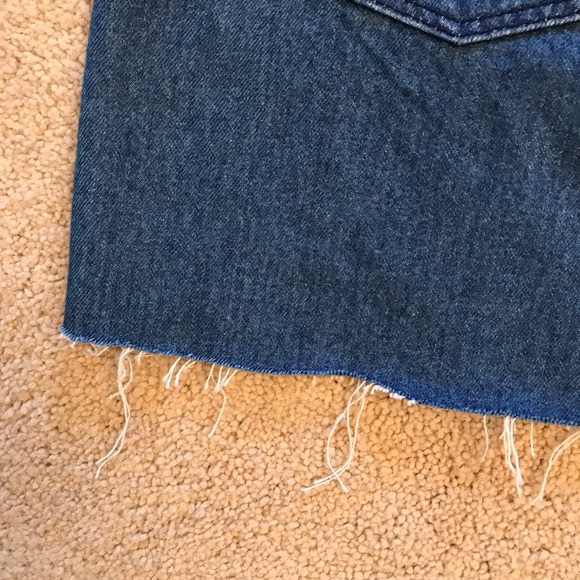 H&M Divided Denim Mini Skirt Cut Off Distressed - Picture 10 of 10
